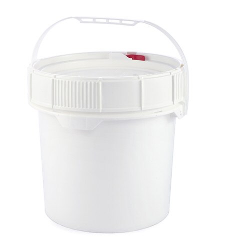 3.5 Gallon Screw Top Plastic Pail, UN Rated, White in Color