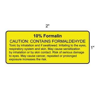 Yellow 10% Formalin Labels 1000/RL