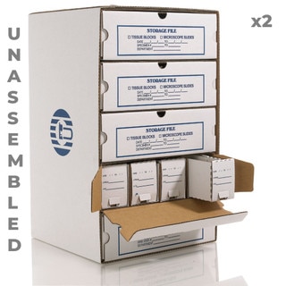 Microscope Slide Storage Files Full Drawer Unassembled 2 Units 5 Cavities Each Cancer Diagnostics Inc