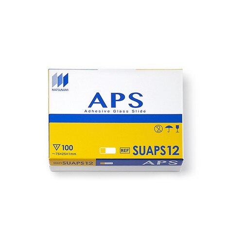 Matsunami APS Adhesion Slides, Yellow