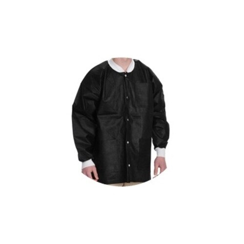 Lab Coats, Knee Length, PK/10, Black