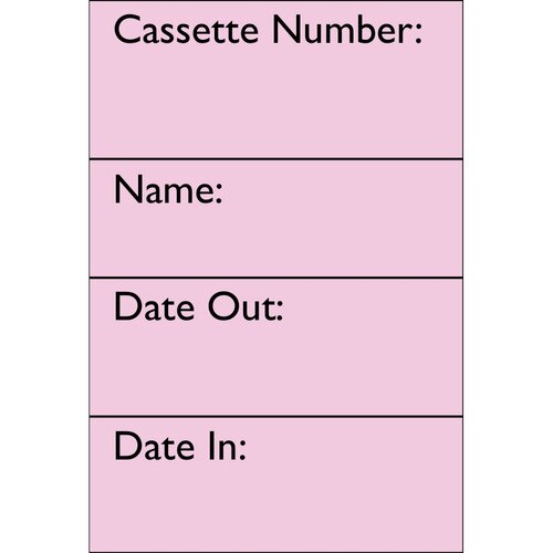 Cassette Index Divider, Pink