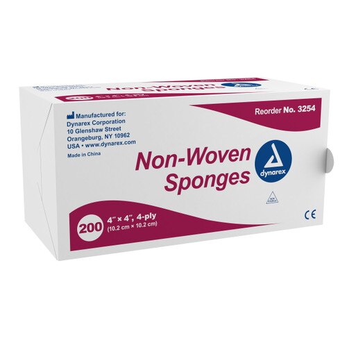 3254 Gauze, Non-Woven, 4-Ply 200/PK