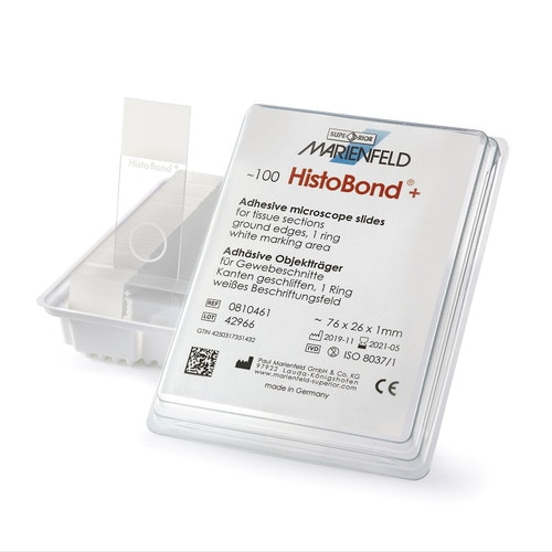 Histobond + Adhesive Microscope Slides, 1 Ring White