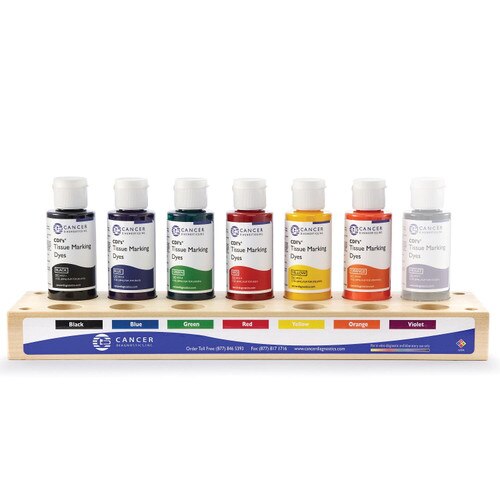 Cancer Diagnostics Tissue Marking Dye Kit, 6 color, Wood Tray