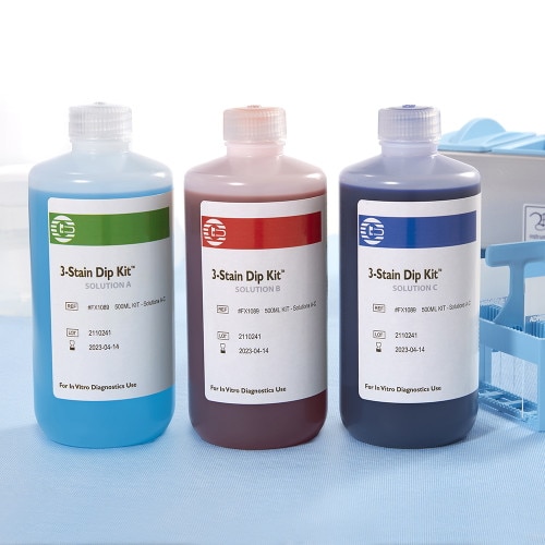 3-Stain Dip Kit, (A-C), 500mL