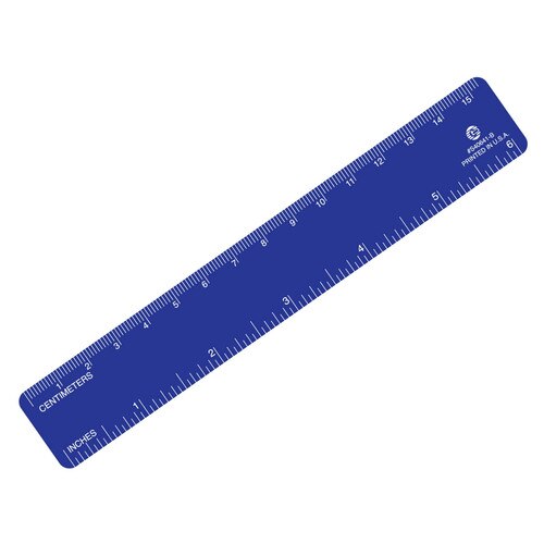Blue Plastic 6 Inch Rulers Pack of 10
