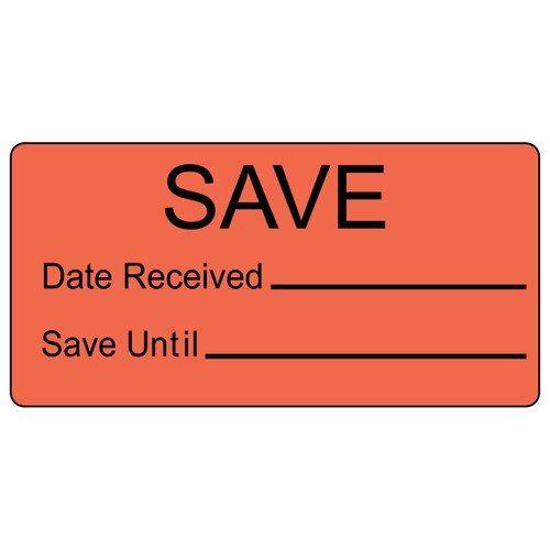 Red "Save Until" / "Date Received" Labels