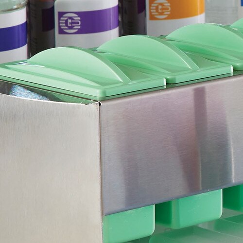 Green Plastic Staining Dish with Lid