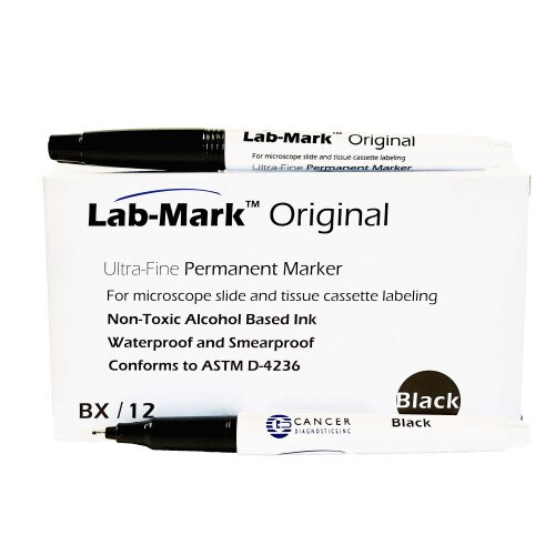 Lab Mark™ Original - Box of 12 Black Pens