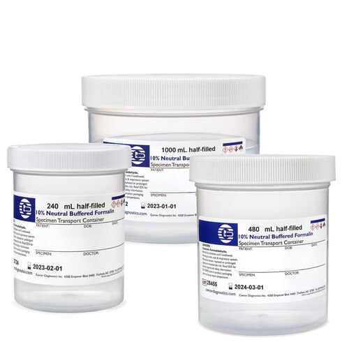 Large Prefill Formalin Containers