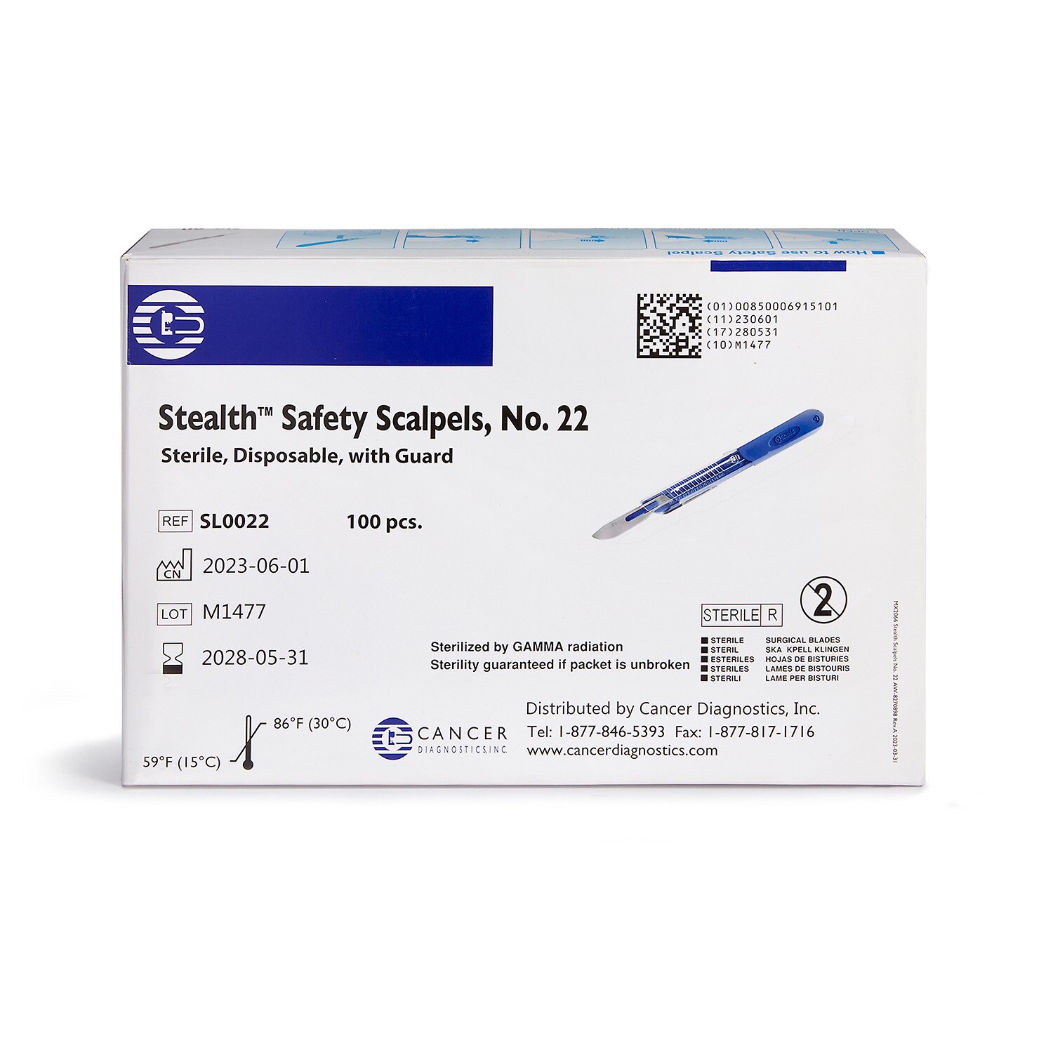 Stealth™ Safety Scalpels, #22 - CS/100 | Cancer Diagnostics Inc.