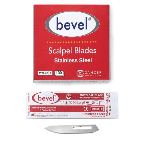 Bevel Stainless Steel Scalpel Blade, Sterile #60